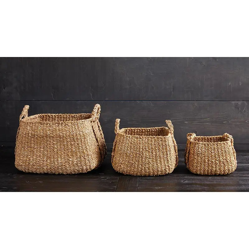 Square Basket with Handles - Set of 3