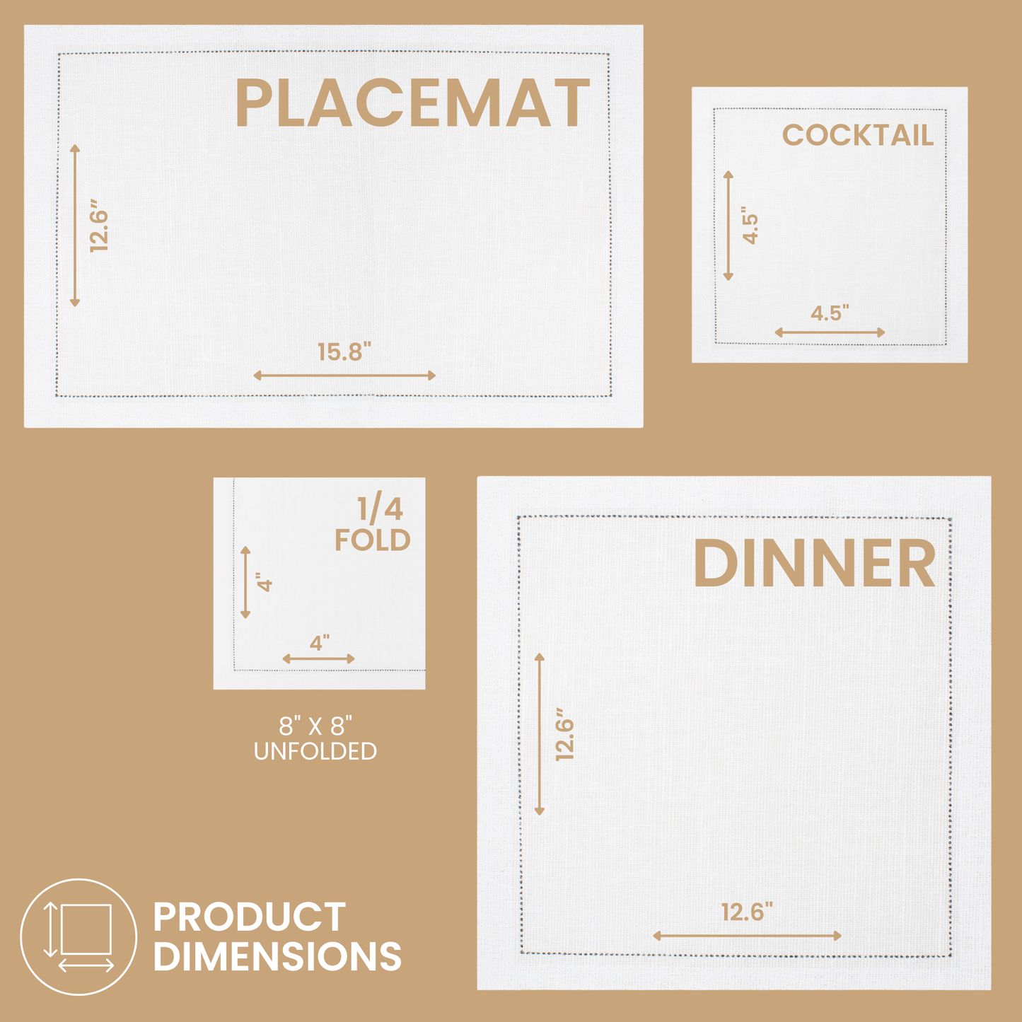 Natural Linen Cocktail Napkins Set of 25