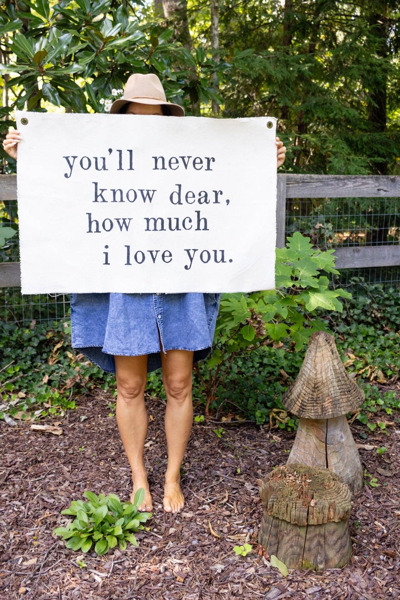 You'll Never Know Dear Hand Painted Wall Hanging 37"x25"