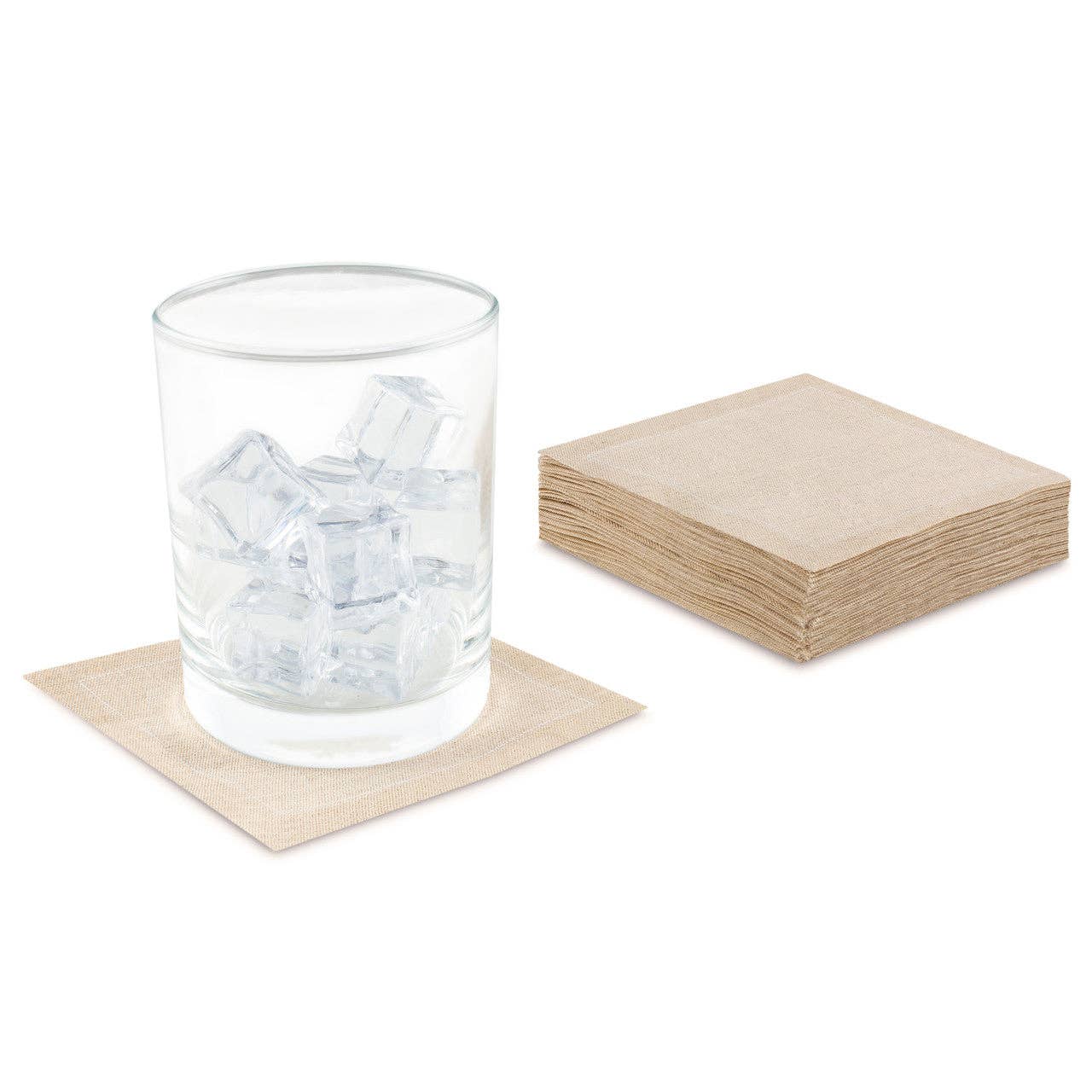 Natural Linen Cocktail Napkins Set of 25