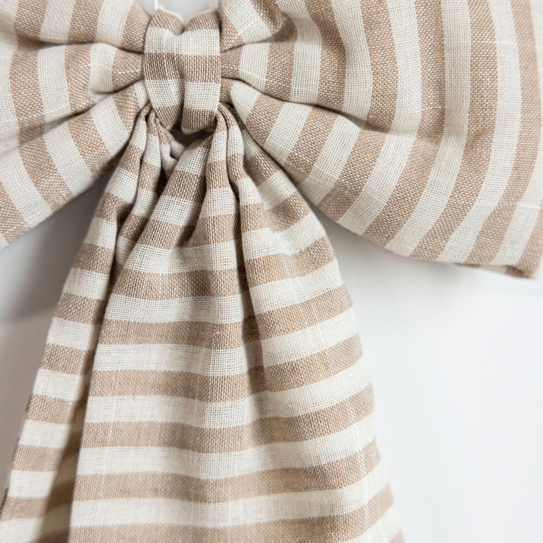 Striped Beige Sand Bows