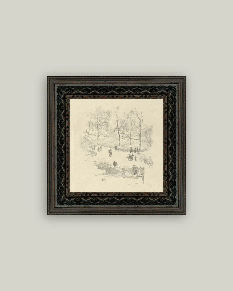Kensington Gardens in Winter 6"x6"