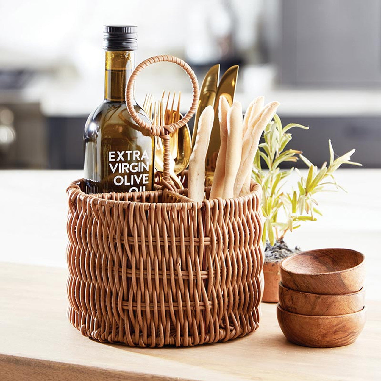 Wicker Utensil Caddy
