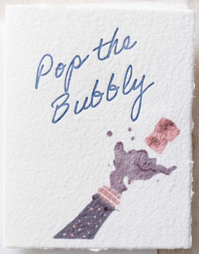 Letterpress Flat Greeting Card, Various Styles