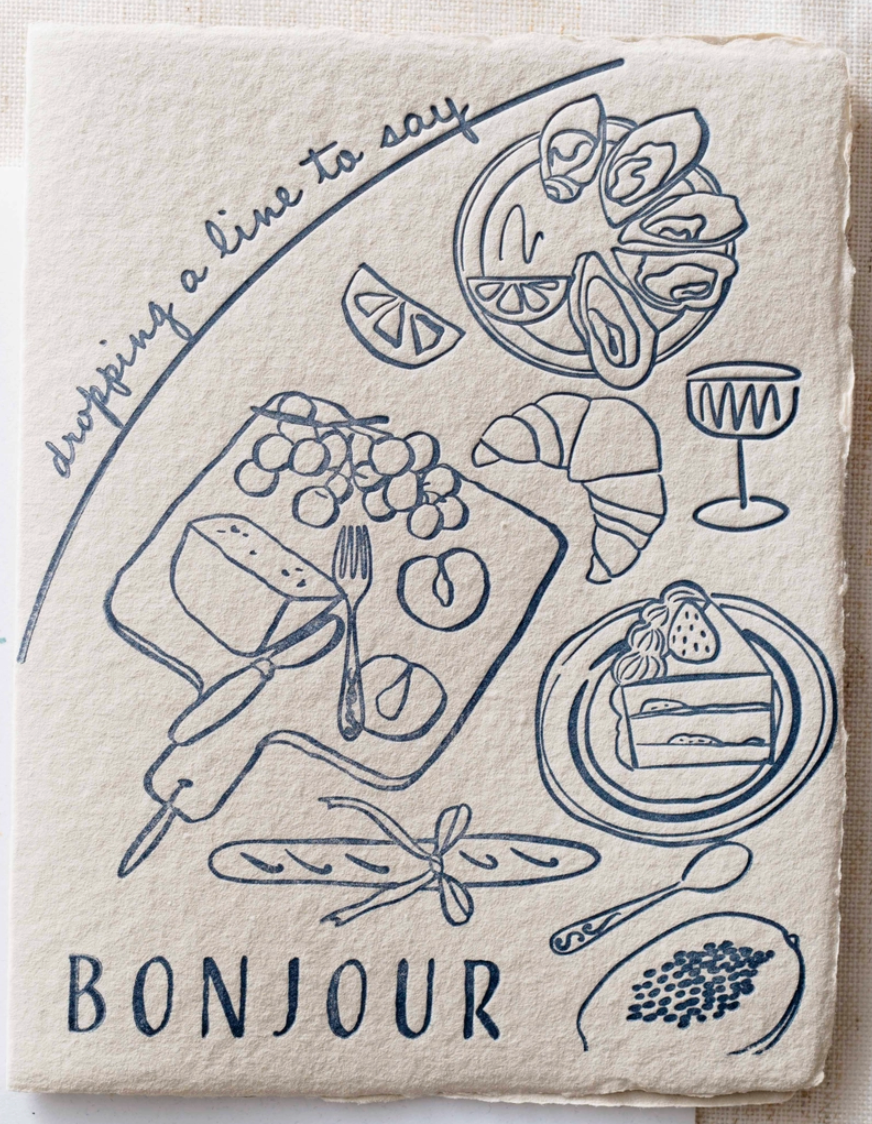 Letterpress Flat Greeting Card, Various Styles