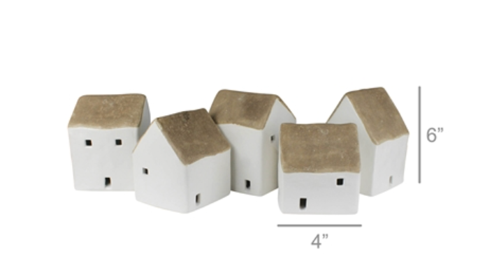 Assorted Ceramic Cottages, Various Sizes