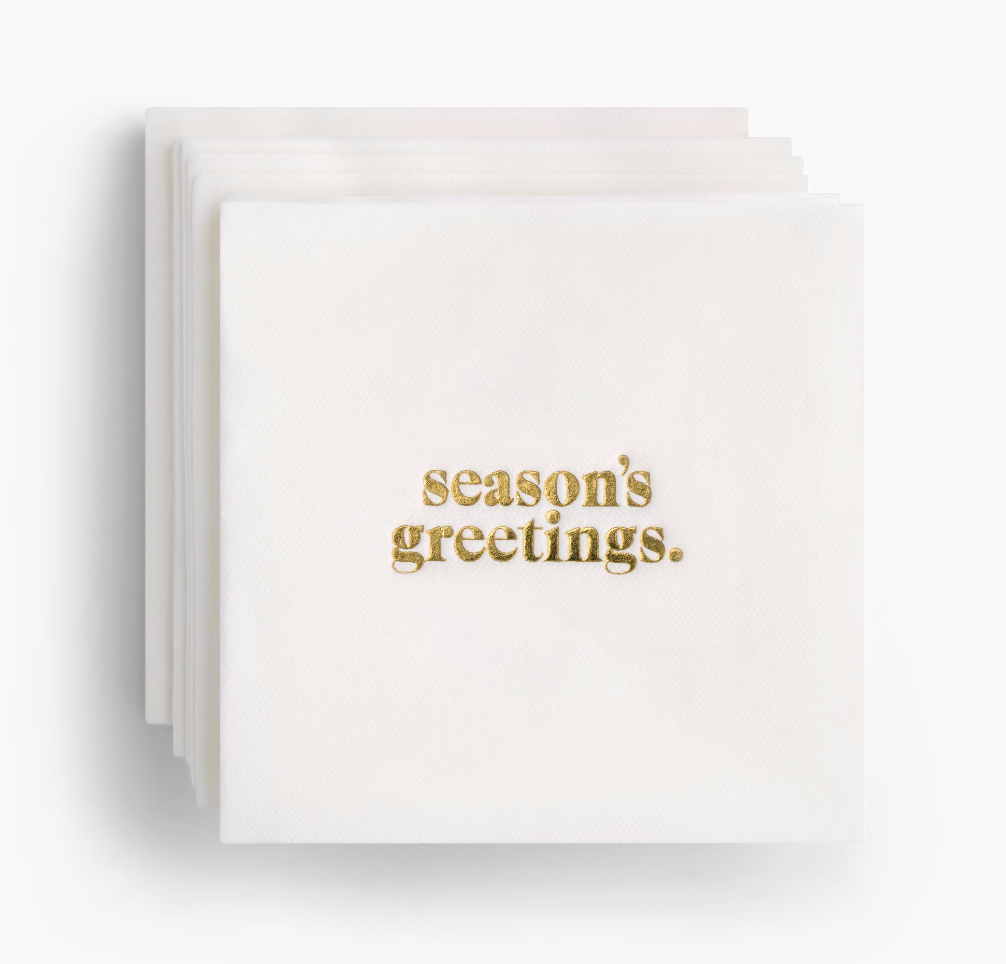 Holiday Gold Foil Cocktail Napkins, 3 Styles
