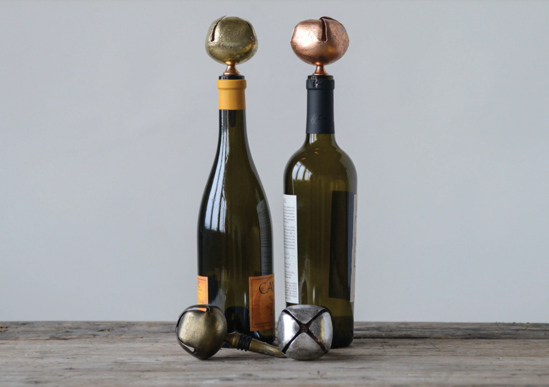 Metal Wine Bottle Stopper with Jingle Bell