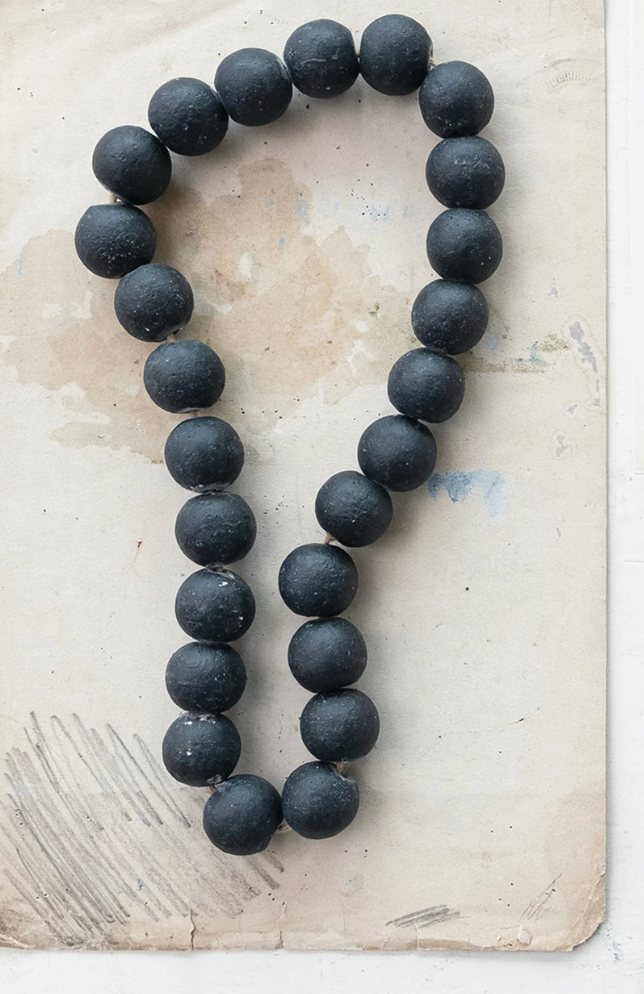 Cement Beads, Distressed Finish, Black