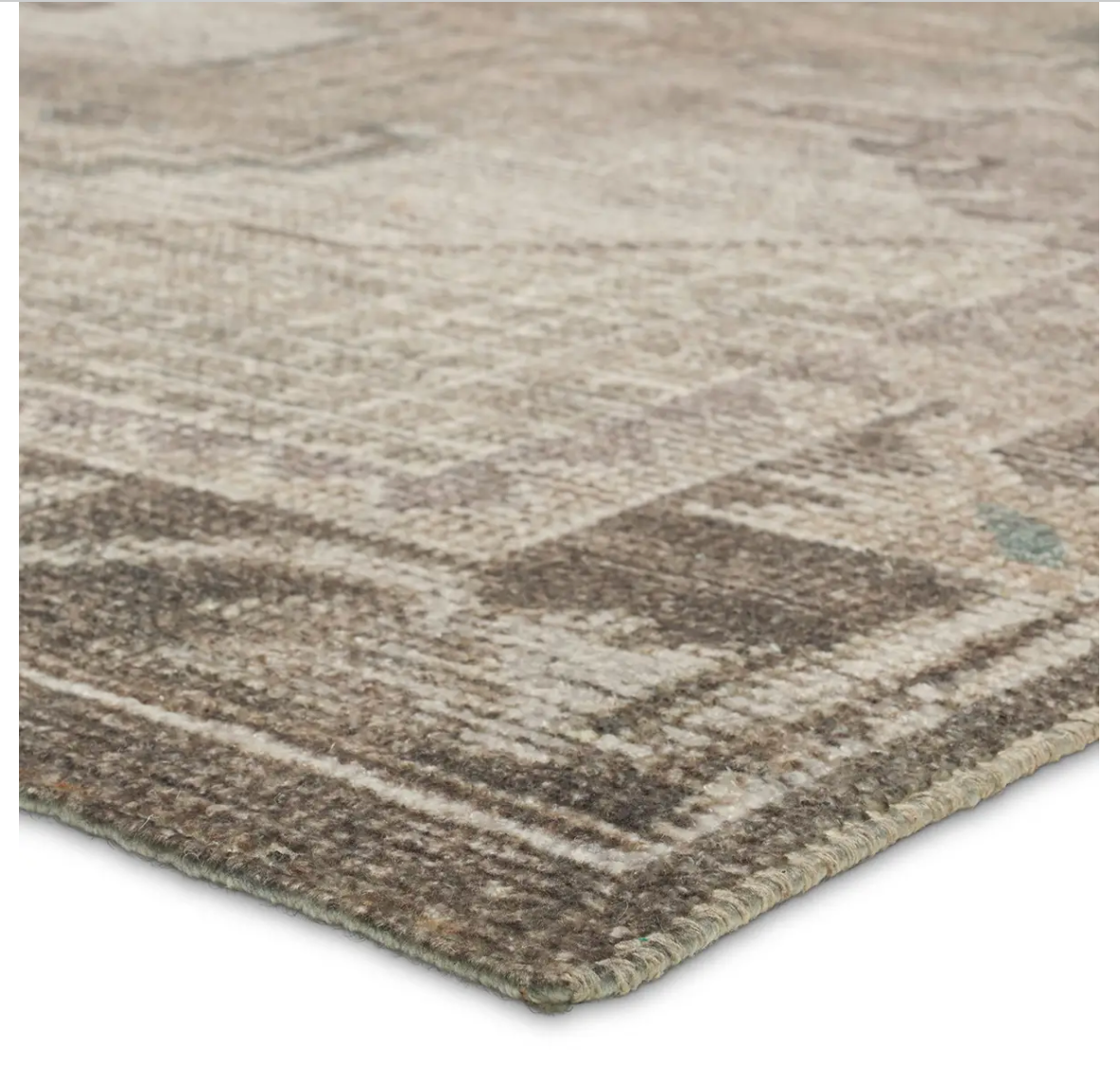 Vintage-Inspired Handwoven Rug, Green Bay