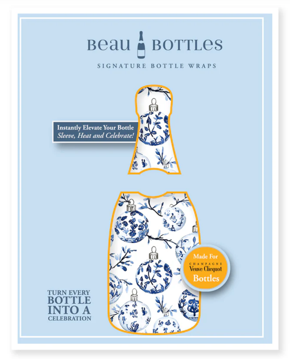 Beau Bottles Limited Edition Blue Ornaments - Veuve Clicquot Edition