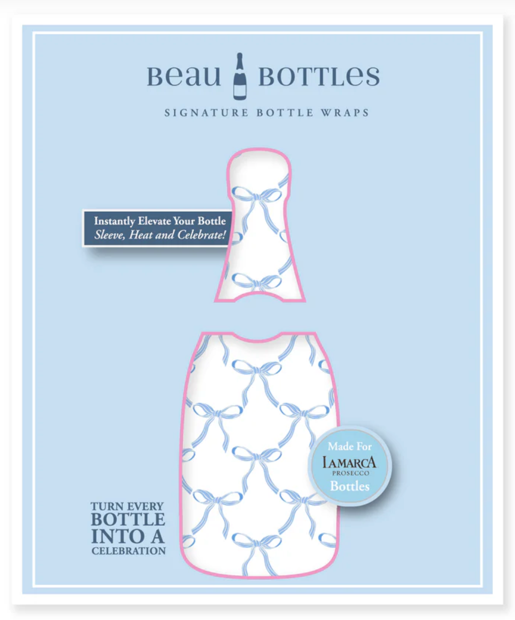 Beau Bottles Grandmillenial Blue Bows - La Marca Edition