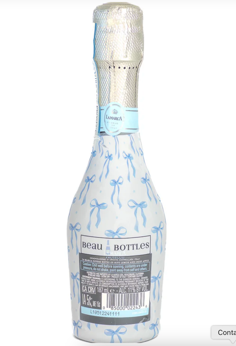 Beau Bottles Blue Bows - MINI La Marca Edition - Six Pack