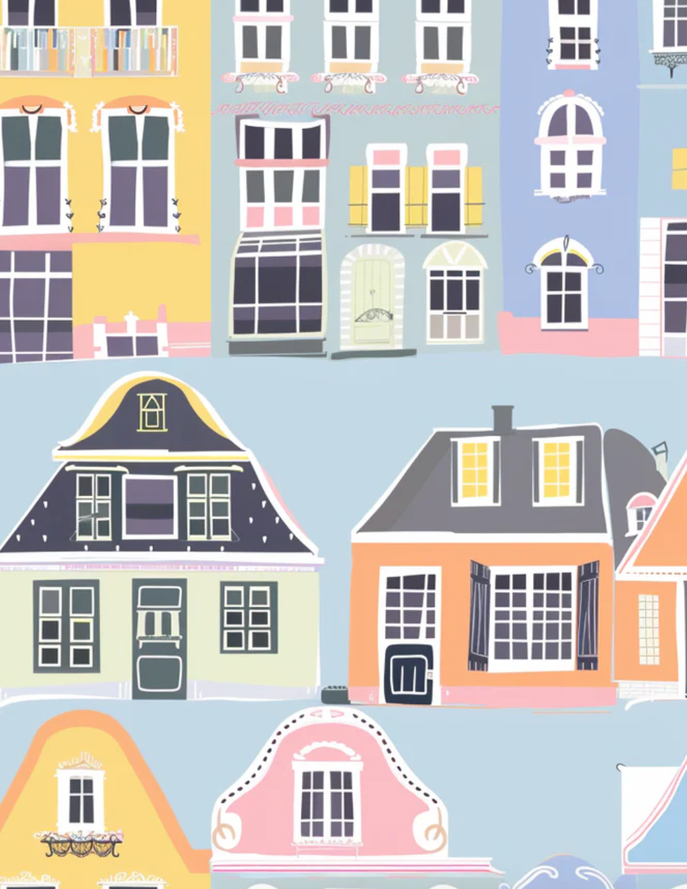 Beau Bottles Blue Row Houses - La Marca Edition