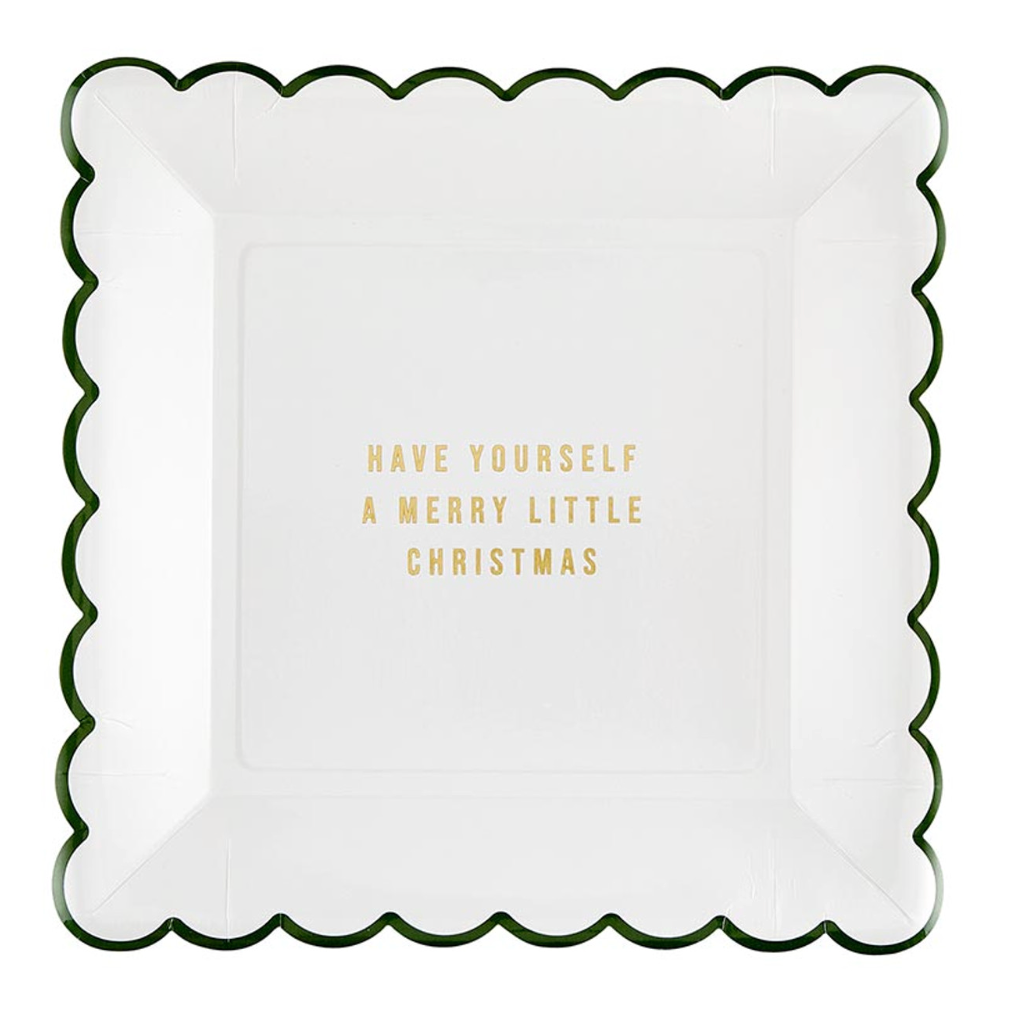 Scalloped Paper Plates - Merry Little Christmas