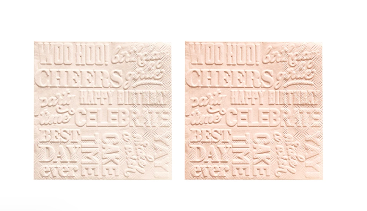 Embossed Cocktail Napkins - Happy Birthday