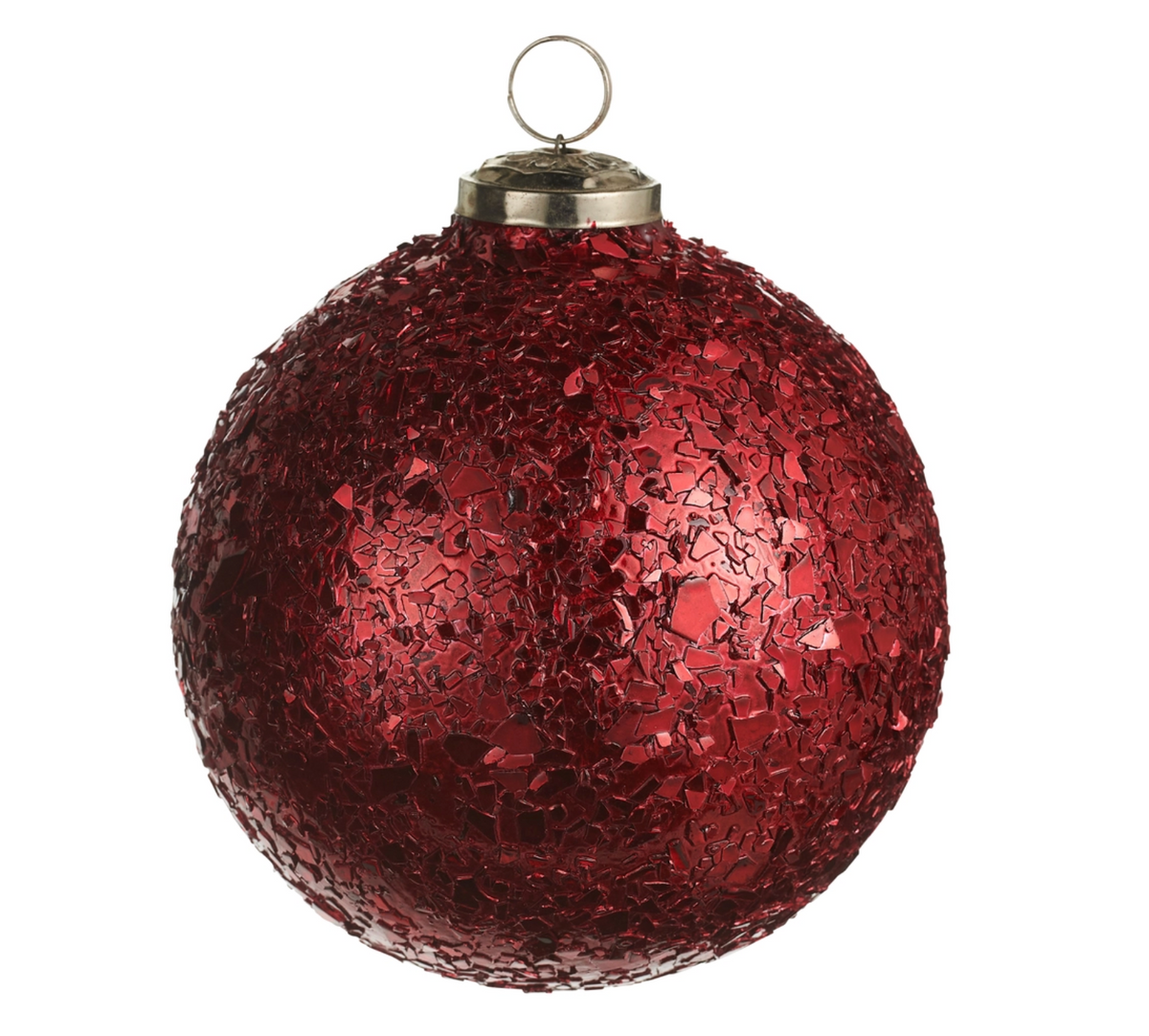 5" Red Chunky Glittered Ball Ornament