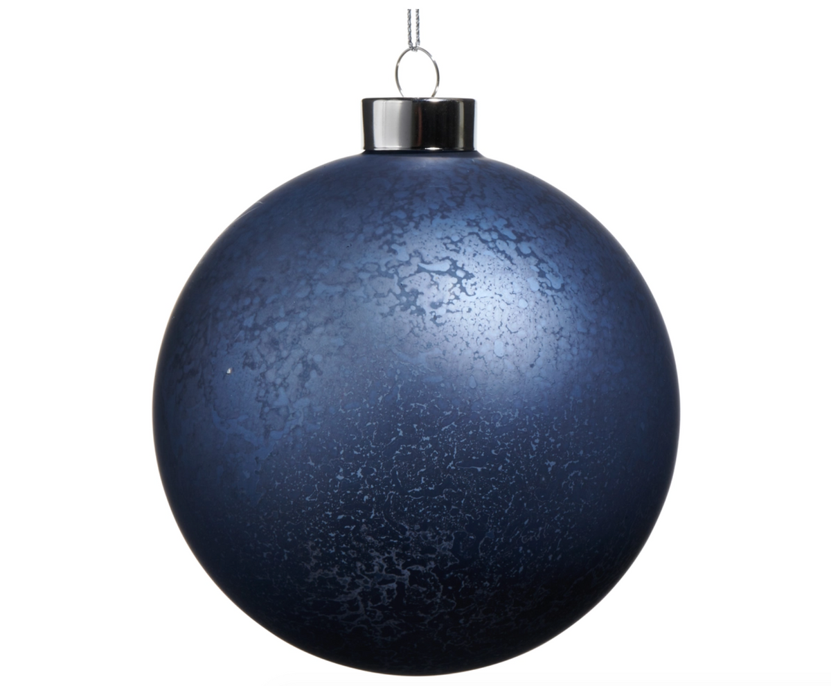 5" Blue Mercury Glass Ornament