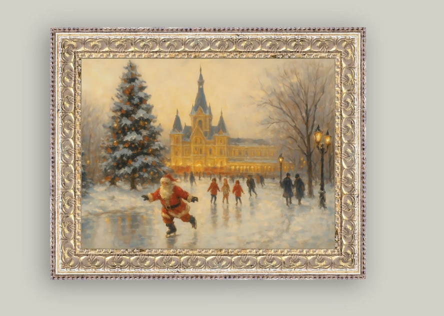 Skating Santa 7"x5"