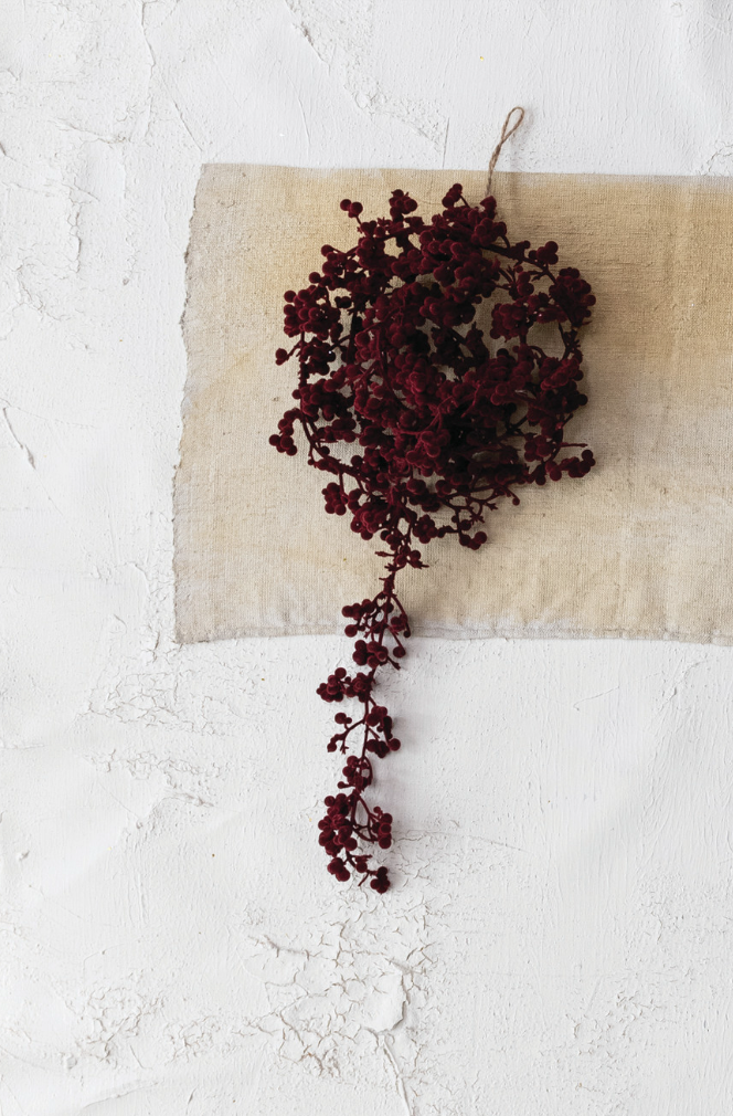 72"L x 5 1/4"H Merlot Flocked Garland