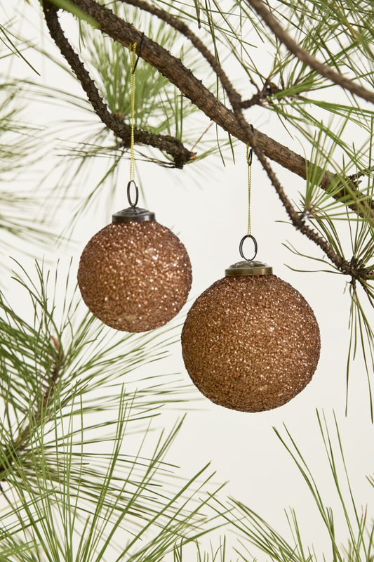 Copper Bubble Glass Christmas Ornament, 2 Sizes