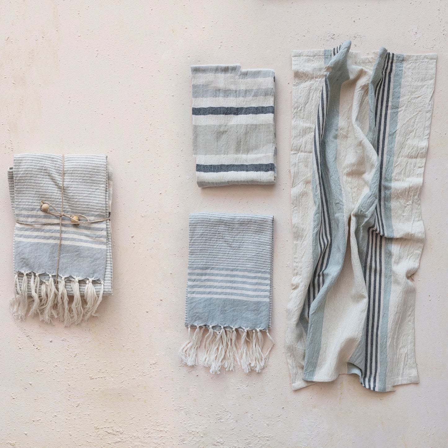 Striped Cotton Tea Towels, Set of 3