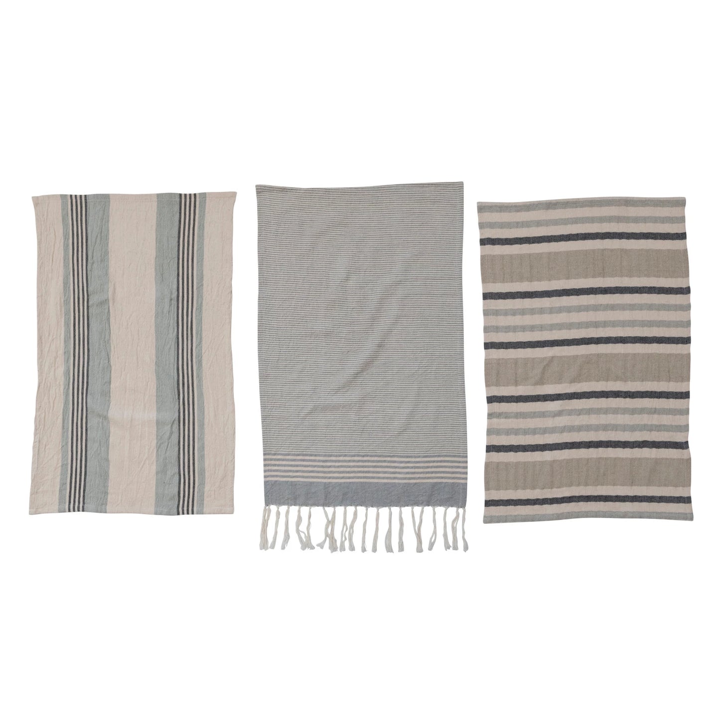 Striped Cotton Tea Towels, Set of 3