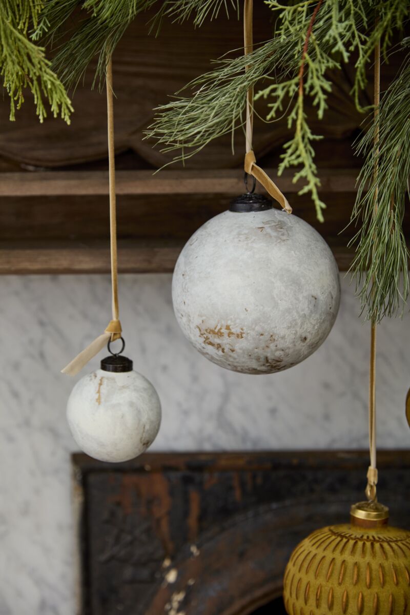 Vintage Frosted Christmas Ornament, 2 Sizes