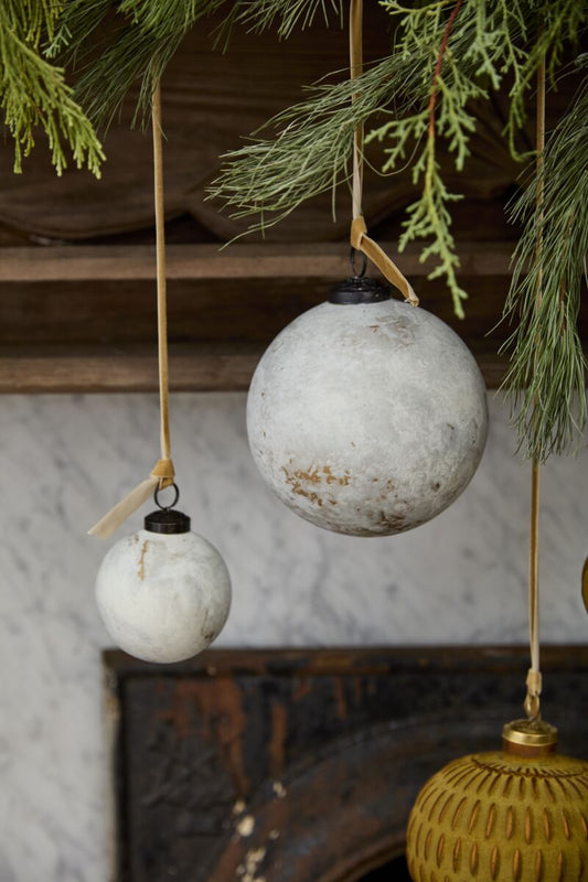 Vintage Frosted Christmas Ornament, 2 Sizes
