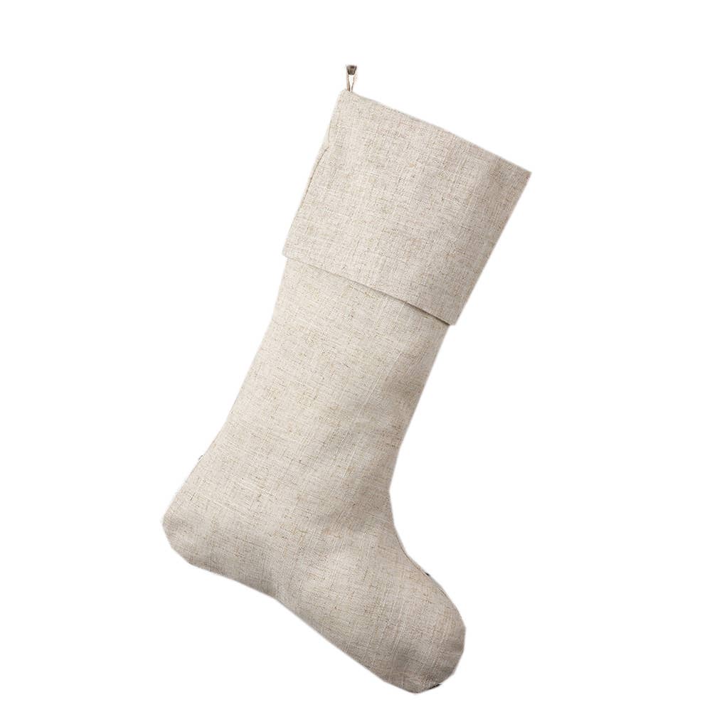 Linen Blend Christmas Stocking