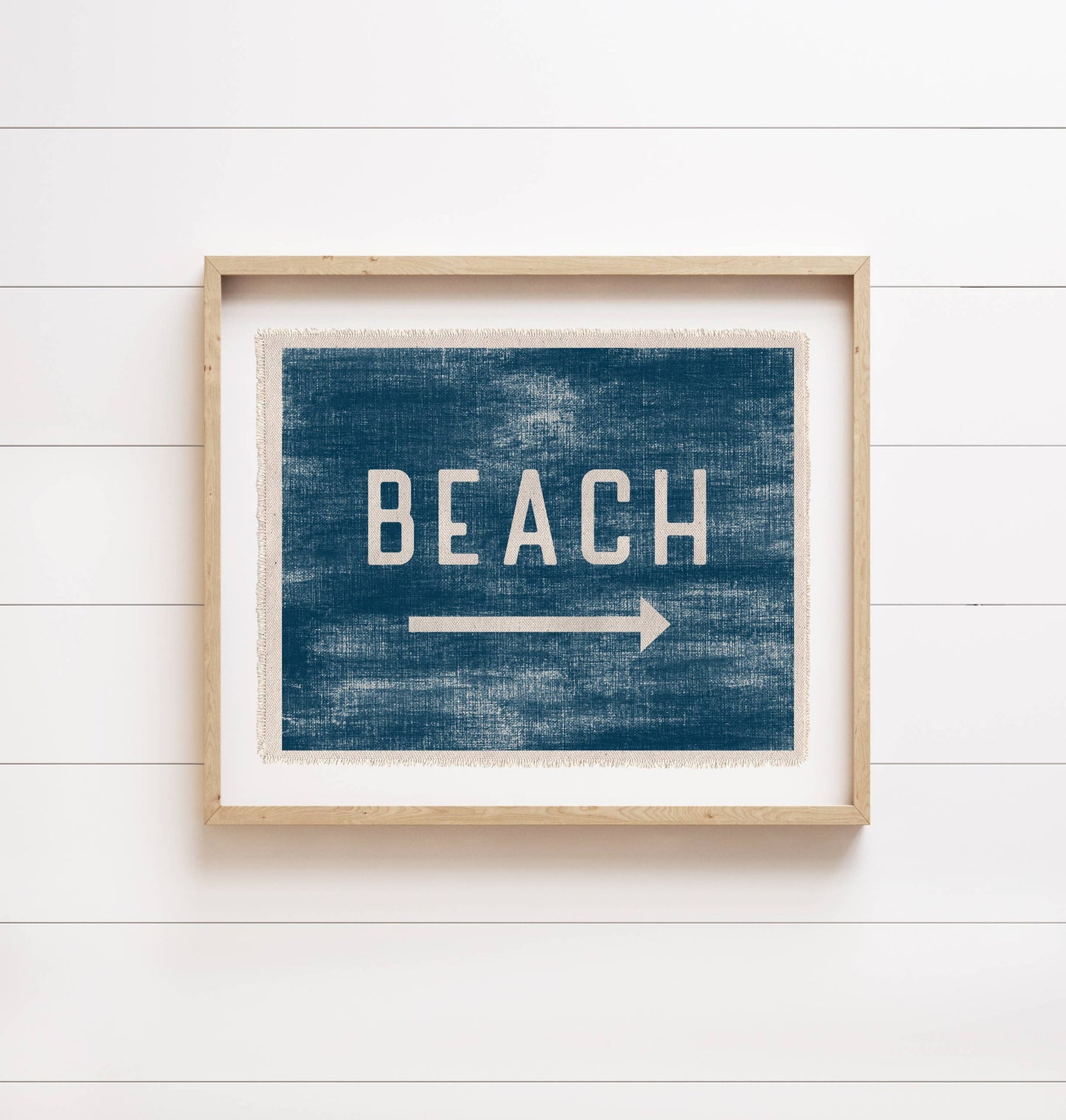 Beach Sign Canvas Framed Art