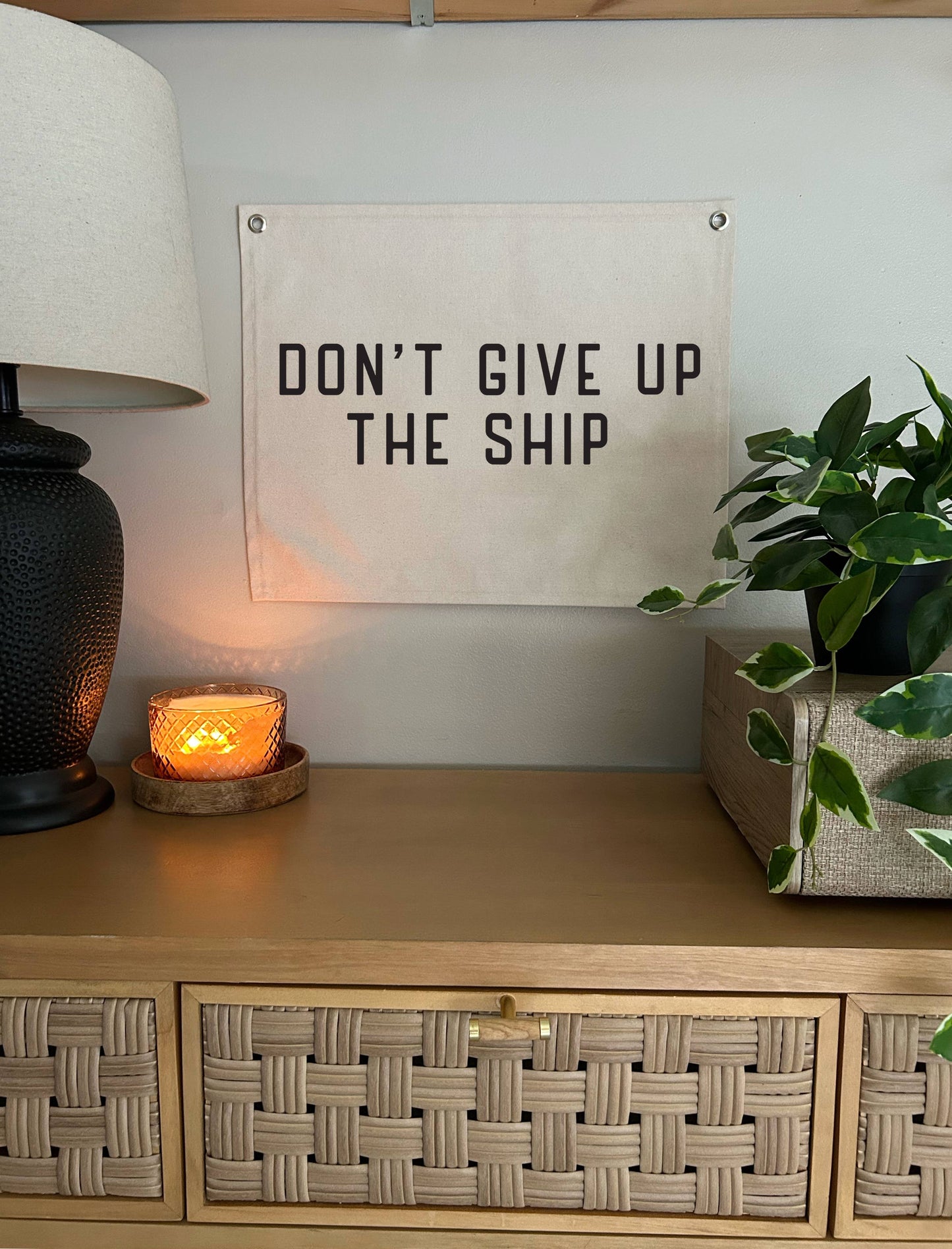 Don't Give Up The Ship Canvas Banner