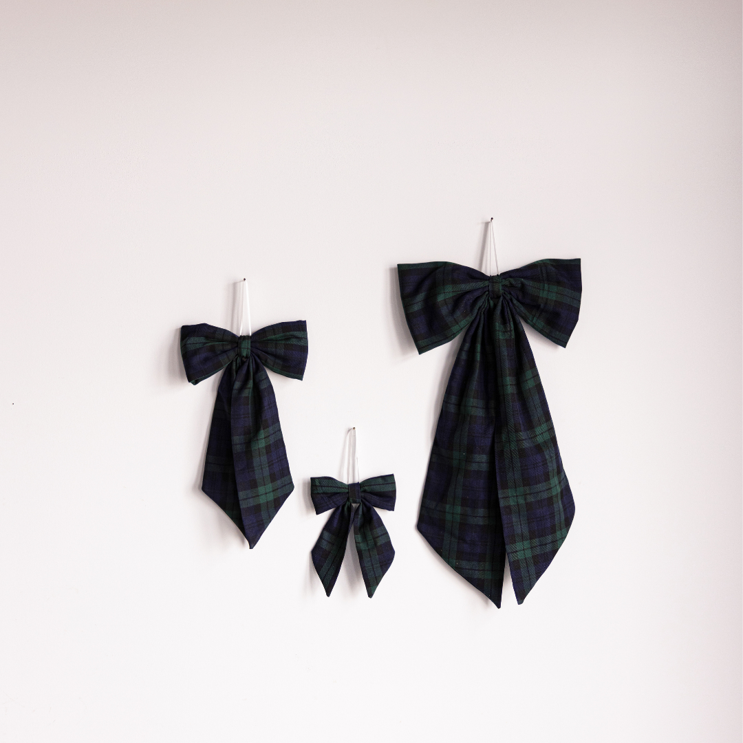 Plaid Green Bows