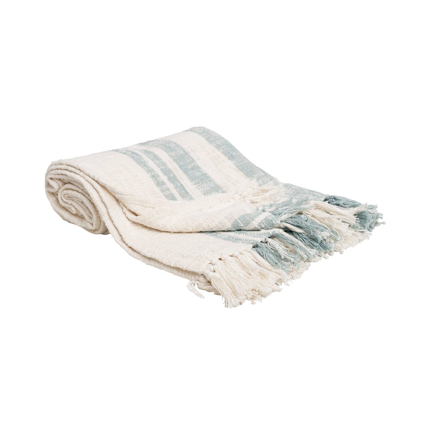 Laguna Striped Fringe Throw Blanket, 2 Colors