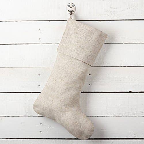 Linen Blend Christmas Stocking