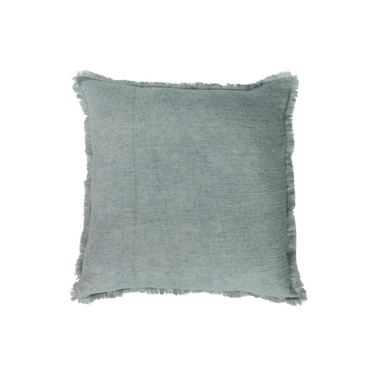 Stonewashed Linen Throw Pillow, Aquamarine (multiple sizes)