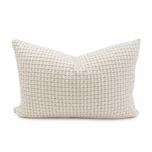 Oyster Waffle Weave Pillow | 14"x20"