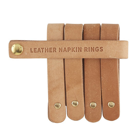 Leather Napkin Rings, Set of 4