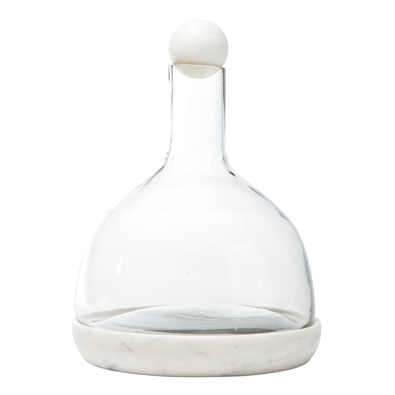 White Marble + Glass Wine Carafe