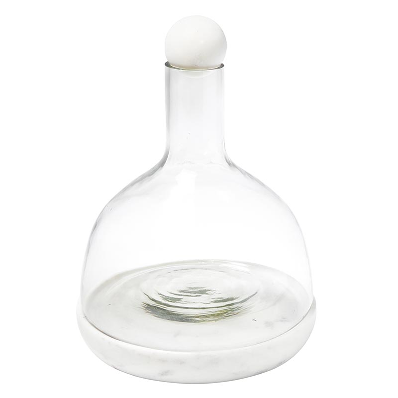 White Marble + Glass Wine Carafe