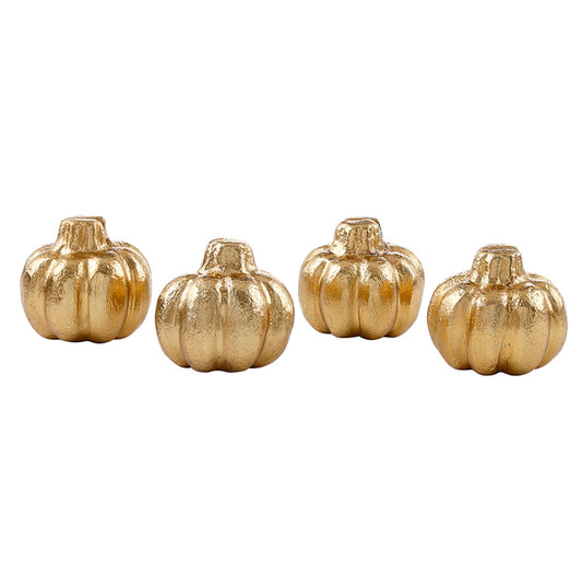 Gold Pumpkin Placecard Holders - Set of 4
