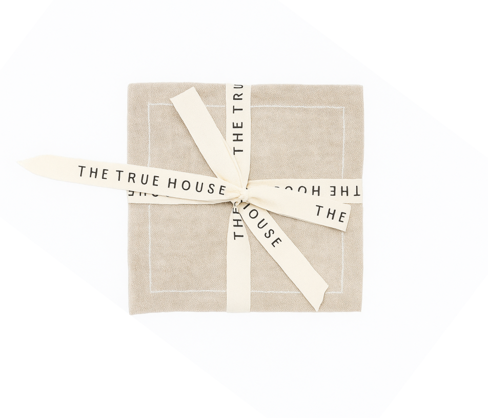 Natural Linen Cocktail Napkins, Set of 25