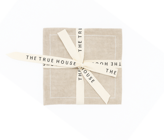 Natural Linen Cocktail Napkins, Set of 25