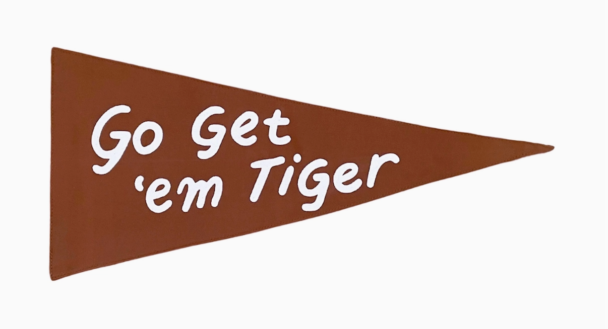 Go Get 'em Tiger Canvas Pennant - Rust