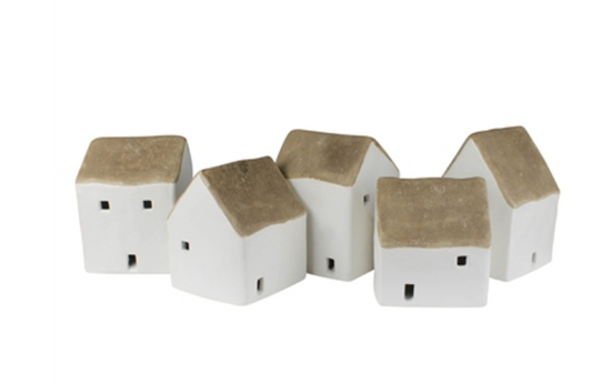 Assorted Ceramic Cottages, Various Sizes