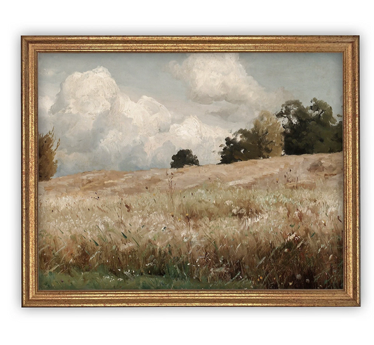 Vintage Framed Canvas Art LAN-170, 2 Sizes