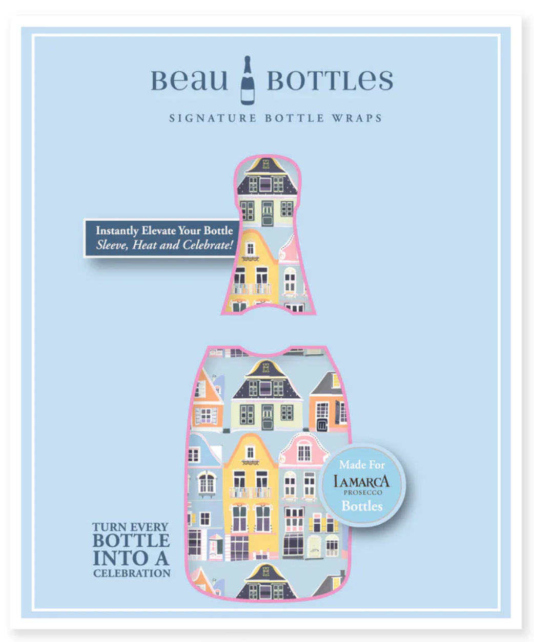 Beau Bottles Blue Row Houses - La Marca Edition