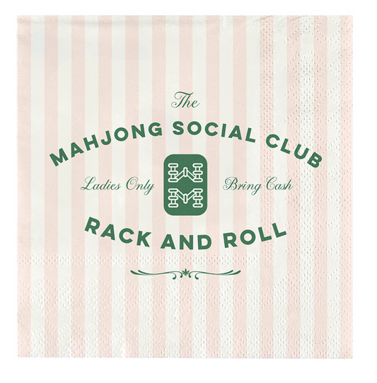 Mahjong Social Club Napkins + Ceramic Napkin Tray, 20 ct