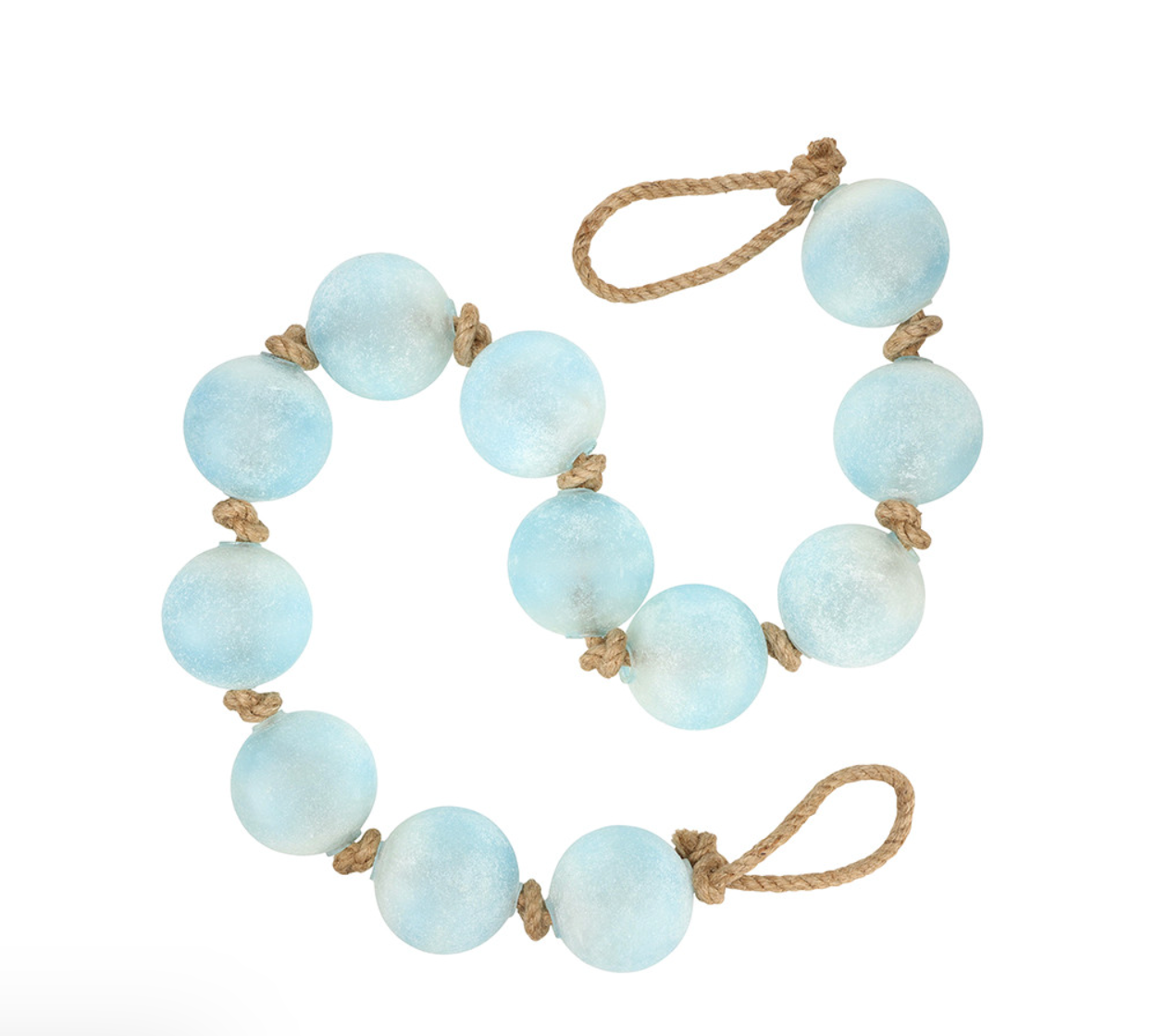Blue Handblown Glass Bead Garland