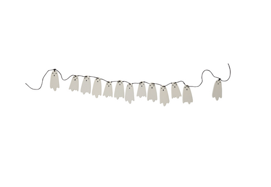Spooky Ceramic Ghost Garland